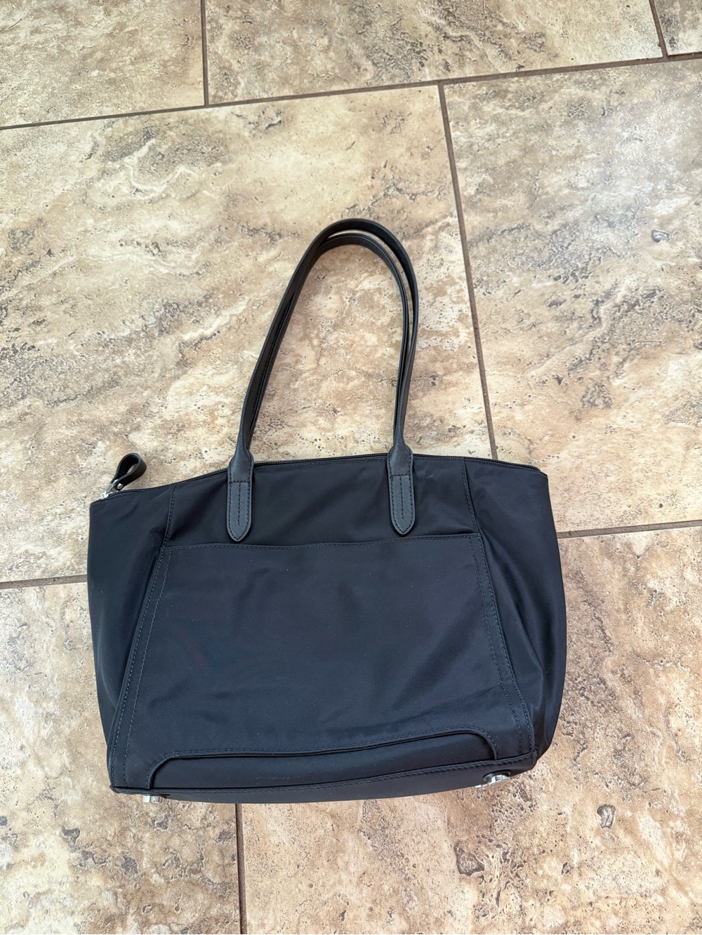 Michael Kors Black Nylon Tote with Front Zip Pocket - Picture 4 of 6
